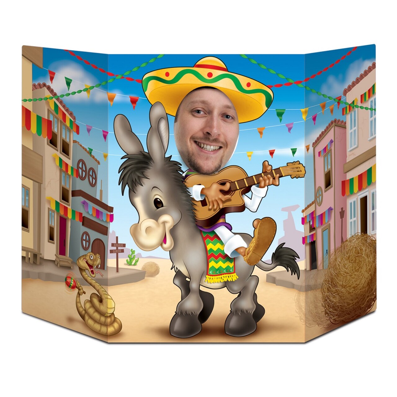 Party Central Pack of 6 Vibrantly Colored Fiesta Mule and Sombrero Photo Prop Decors 37"